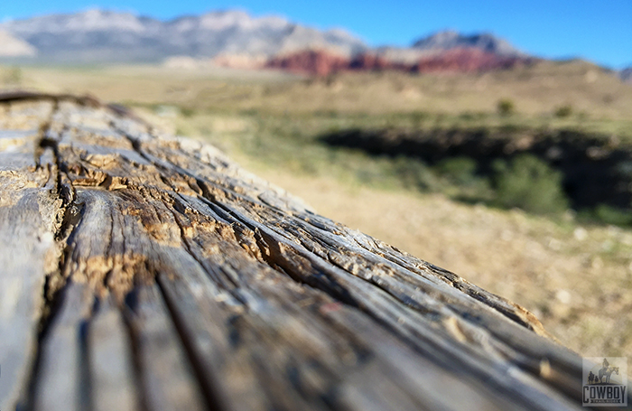 The hitching post that the horses are tied to before Horseback Riding in Las Vegas at Cowboy Trail Rides in Red Rock Canyon