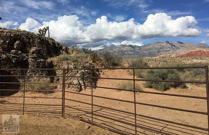 The view from the round pen where horses are kept when not Horseback Riding in Las Vegas at Cowboy Trail Rides in Red Rock Canyon
