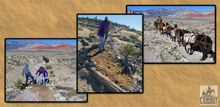 Trail maintenance at Cowboy Trail Rides in Red Rock Canyon