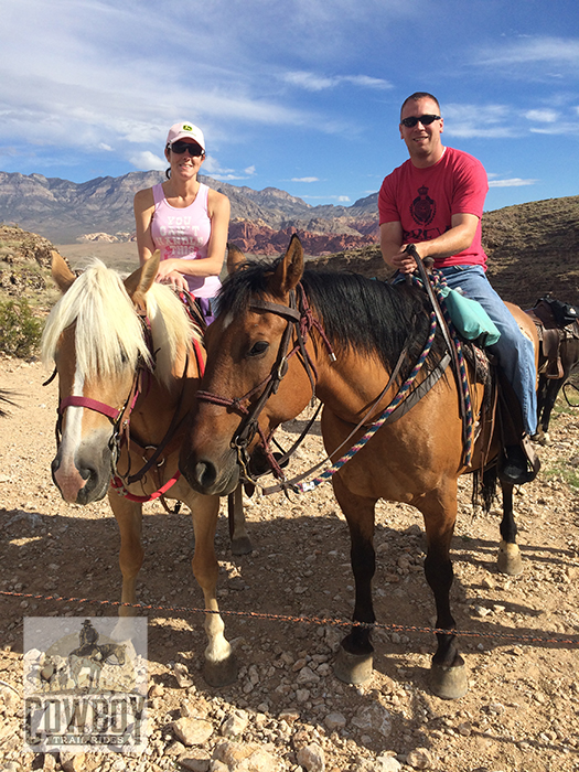 Cowboy Trail Rides - Jen McDevitt and her fiance Steve at the picture stop on the Canyon Rim Ride