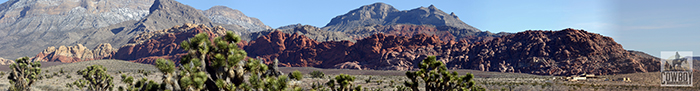 Cowboy Trail Rides - Panorama photo of the Red Rock Canyon Visitor Center